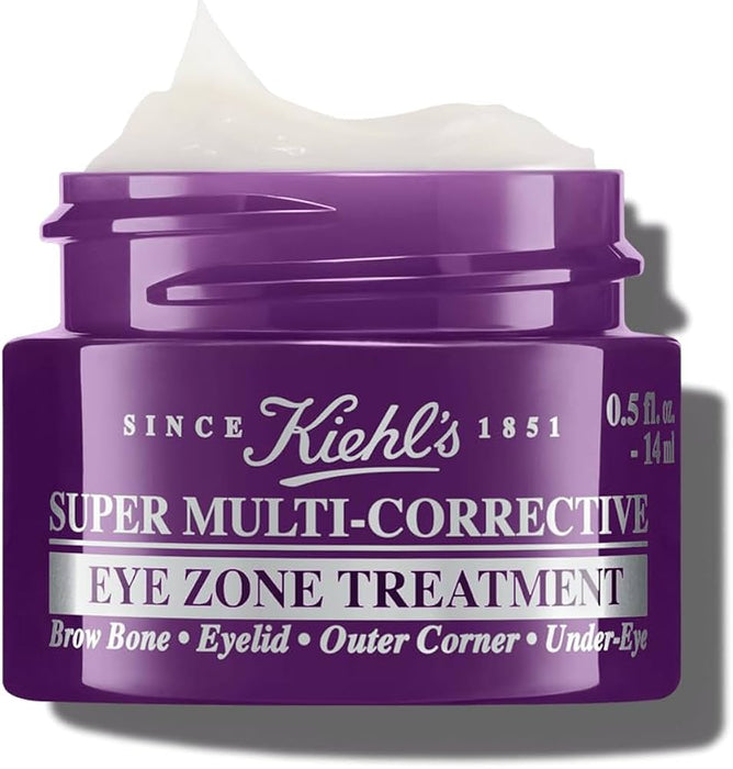 Crema para ojos Super Multi-Corrective de Kiehl's, crema antienvejecimiento que levanta el área del hueso de la ceja, suaviza y reafirma los párpados