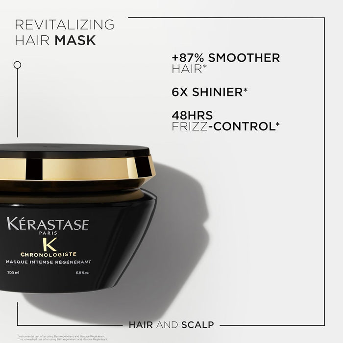 Mascarilla capilar Chronologiste de Kerastase | Hidrata el cabello y el cuero cabelludo para un cabello suave y brillante | Mascarilla acondicionadora profunda antifrizz