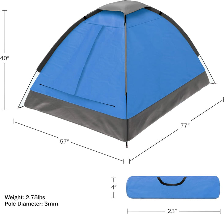 2 Person Camping Tent with Rain Fly and Carrying Bag - Lightweight Outdoor Tent for Backpacking, Hiking, or Beach Use by Wakeman Outdoors