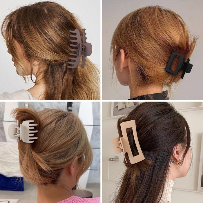 NOUVELLES pinces à cheveux LIVE 16 pièces pour femmes - Pinces à cheveux pour cheveux fins, épais et bouclés - Grandes et petites pinces banane mates - Pinces à cheveux antidérapantes à tenue forte - Différentes tailles et styles