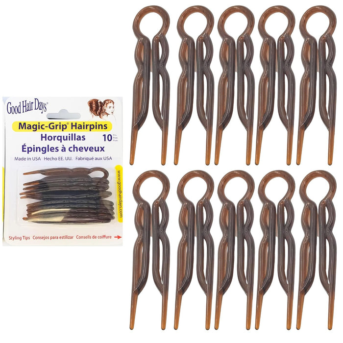 Épingles à cheveux - Épingles à cheveux en plastique en forme de U Magic Grip, épingles solides et durables pour cheveux fins, épais et longs