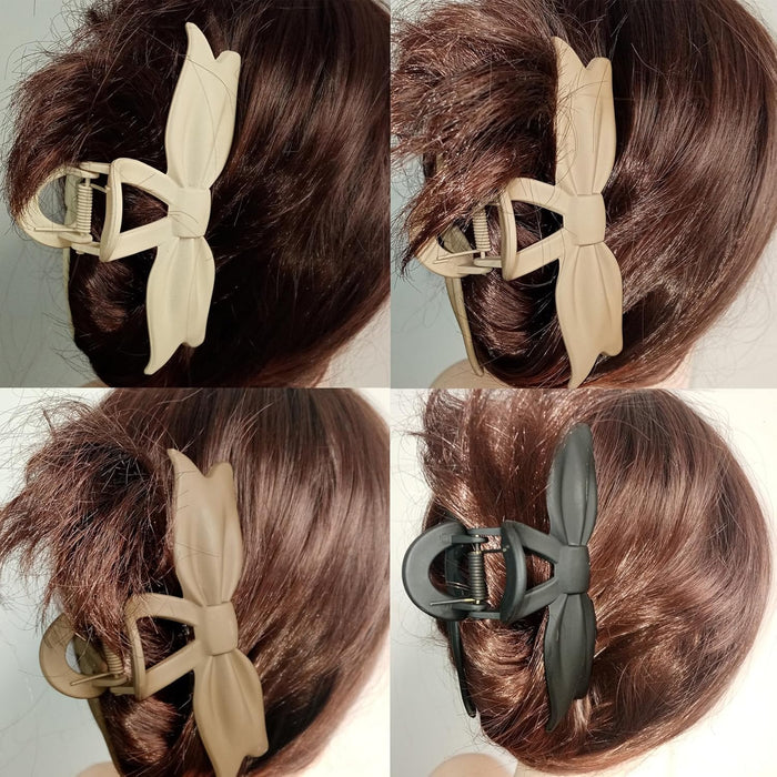 Grandes pinces à cheveux en forme de nœud pour cheveux épais, pinces à cheveux géantes pour cheveux longs pour femmes, pinces à grosses mâchoires de 5 pouces pour cheveux bouclés, pinces géantes, 4 unités