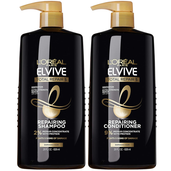 Champú y acondicionador reparadores para cabello dañado L'Oreal Paris Elvive Total Repair 5 | Juego de 2